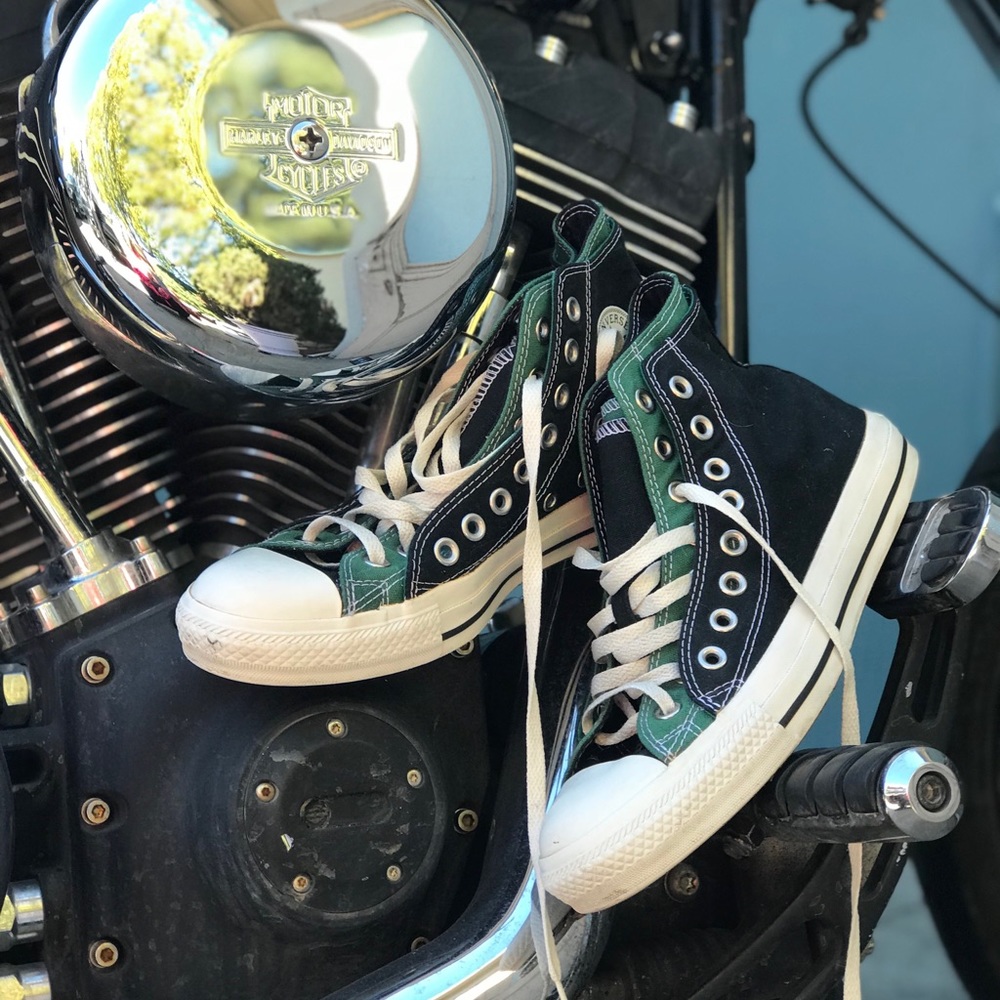Converse All Star Green & Black Double Tongue High
